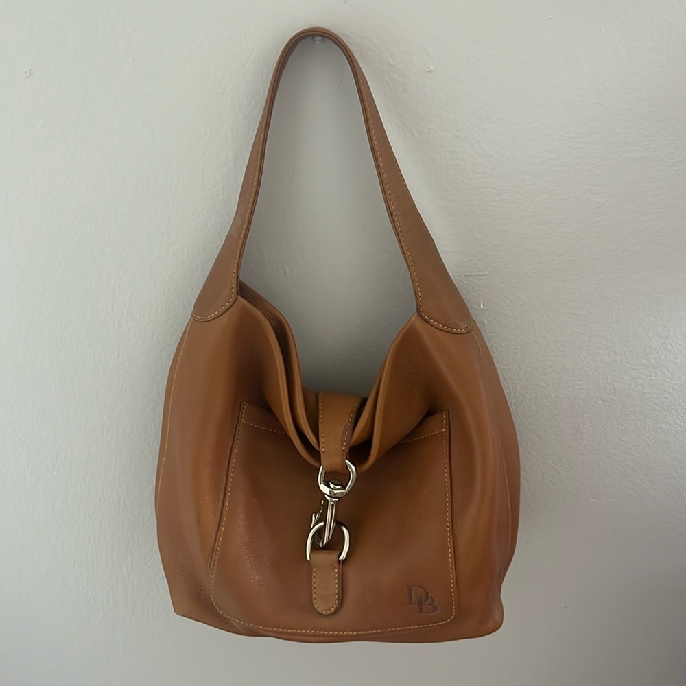 Dooney & Bourke Vintage Brown Samba Sac Lock Hobo with silver latch
